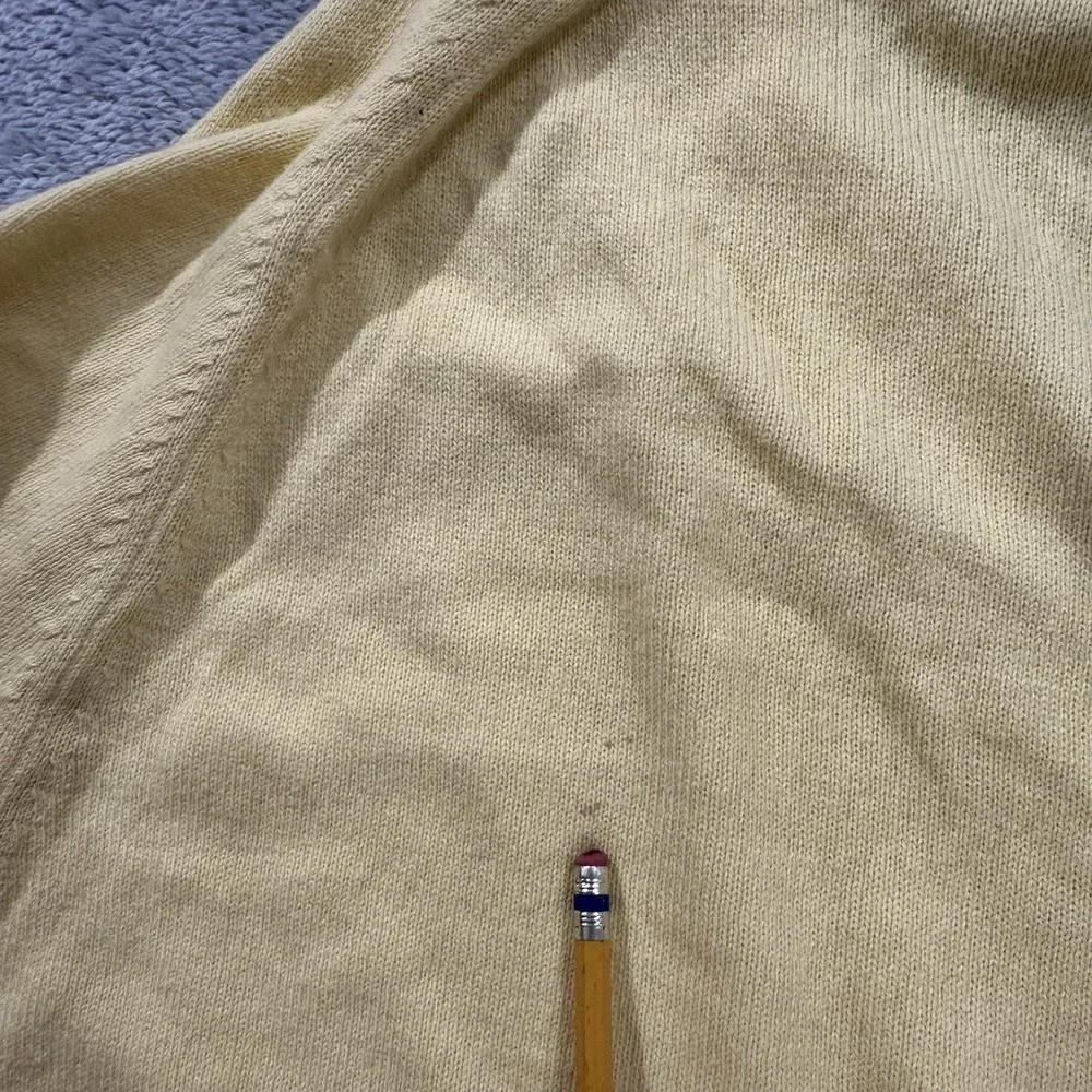 Vintage J. CREW VNeck Sweater Pullover Unisex XL Yellow Cashmere Blend Formal